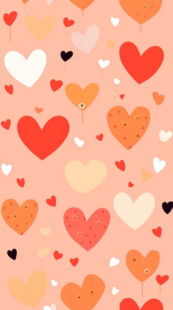 Flowers and hearts abstract pattern backgrounds.
