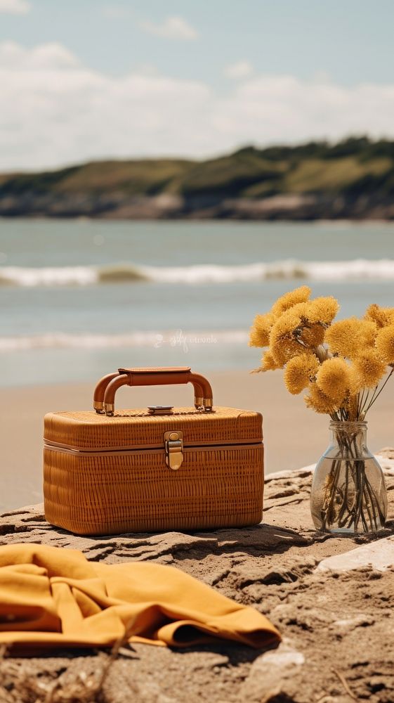 Beach handbag summer basket.