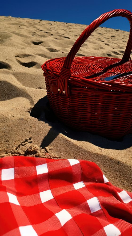 Beach picnic summer basket.