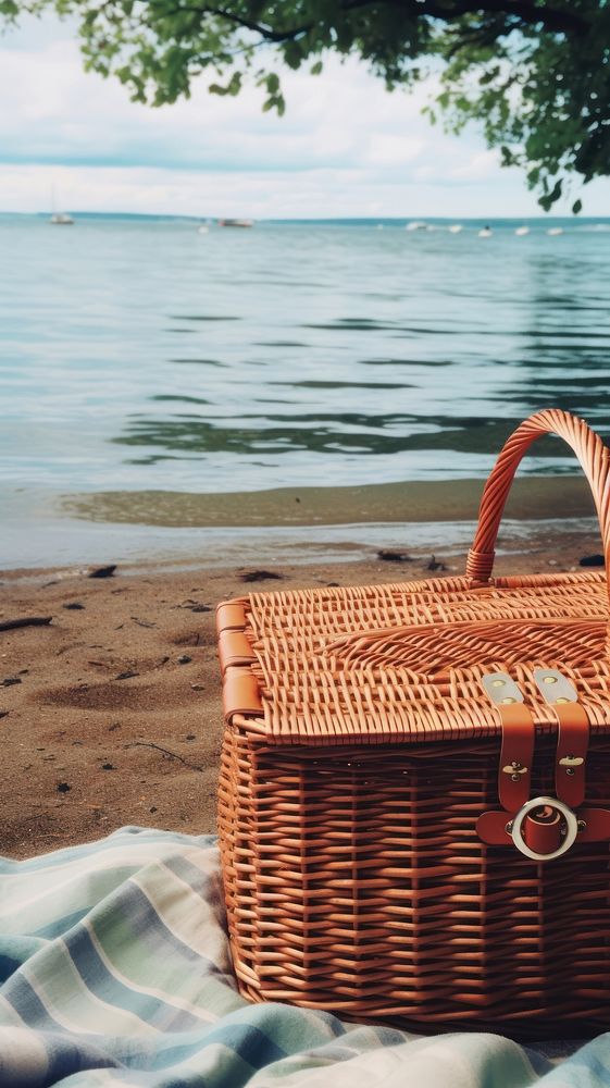 Beach picnic summer basket.