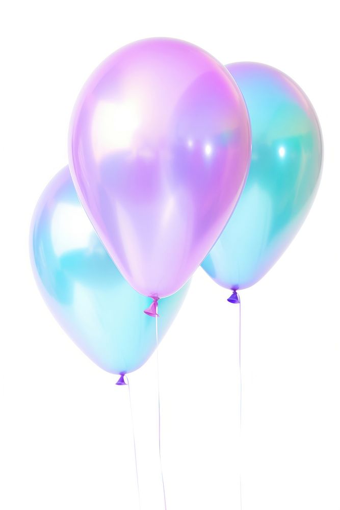 A holography balloons white background anniversary celebration.