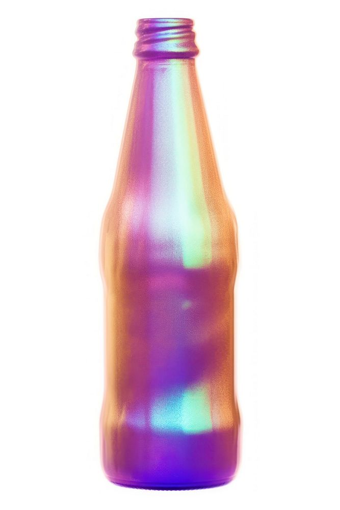 A holography beer bottle drink white background single object.