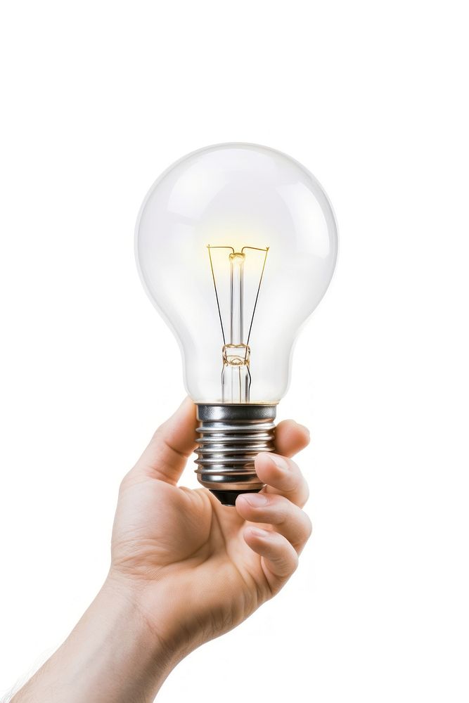 Light bulb lightbulb holding finger.