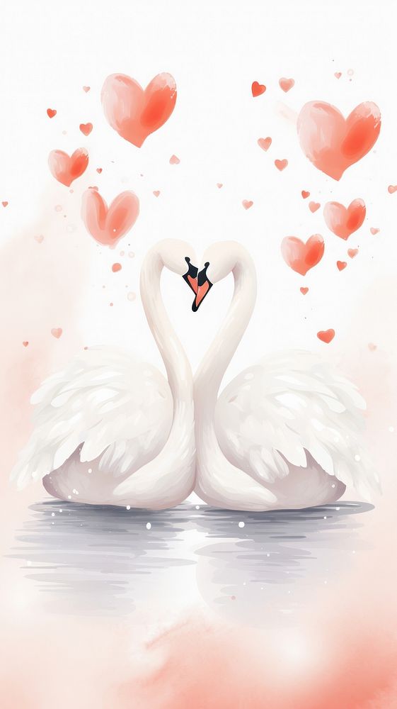 Swan animal heart bird.