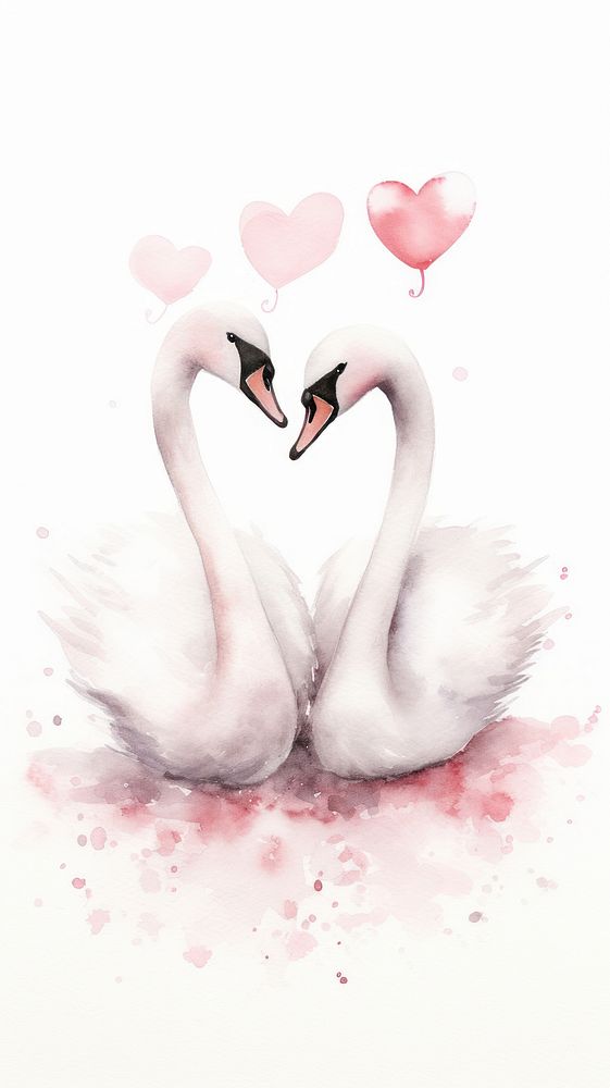 Swan animal heart bird.