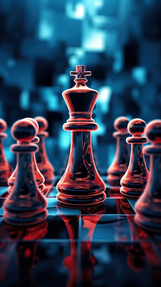  Chess pieces game intelligence competition. AI generated Image by rawpixel.