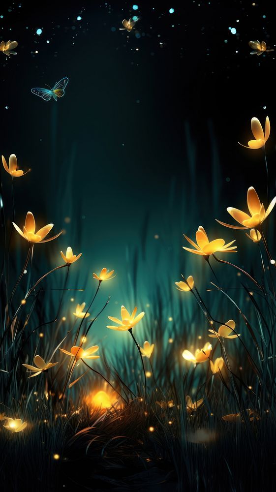  Fireflies outdoors nature insect. AI generated Image by rawpixel.