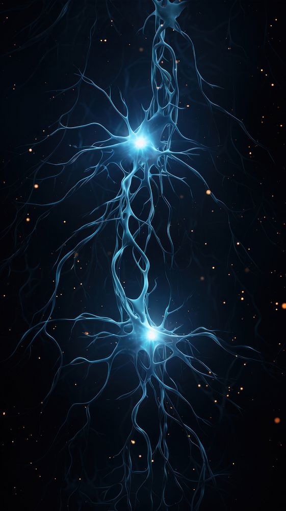  Neuron link thunderstorm lightning astronomy. AI generated Image by rawpixel.