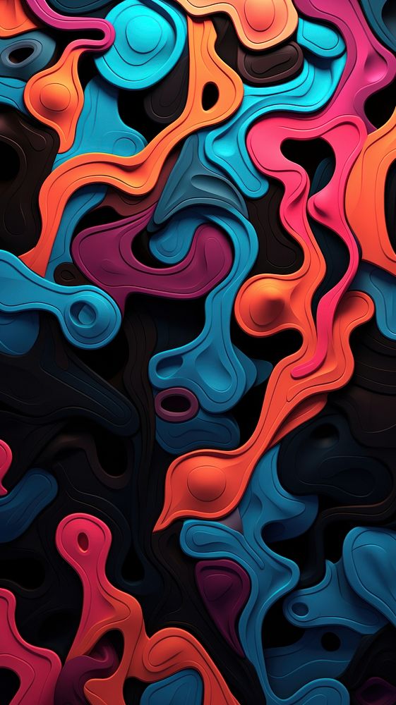  Squiggles abstract pattern art. AI generated Image by rawpixel.