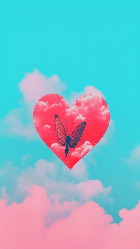 Love balloon cloud heart.