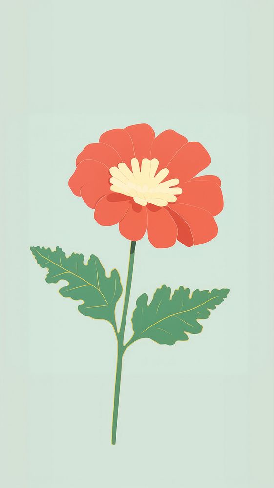 Illustration of a simple flower petal plant leaf.