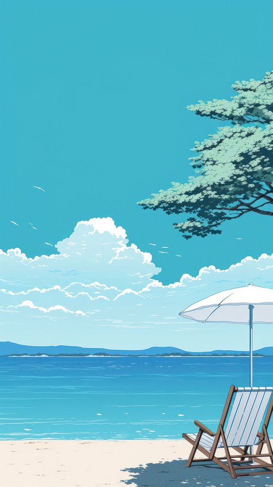  Japanese beach outdoors horizon summer. AI generated Image by rawpixel.