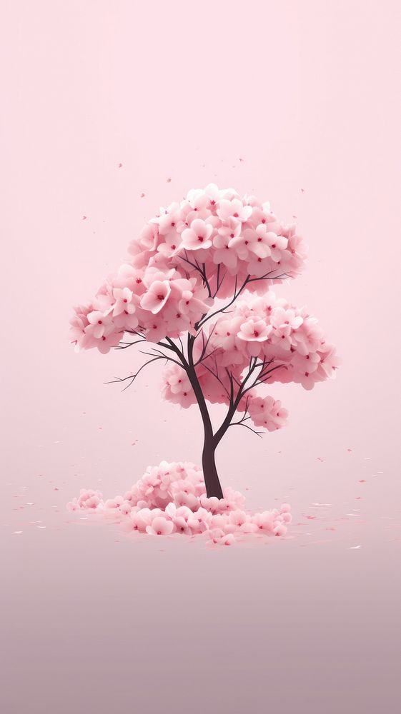  Sakura blossom flower plant. AI generated Image by rawpixel.