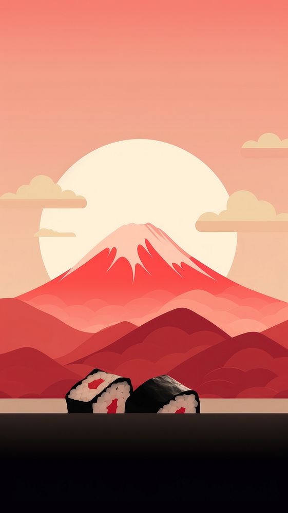  Sushi mountain outdoors sky. AI generated Image by rawpixel.