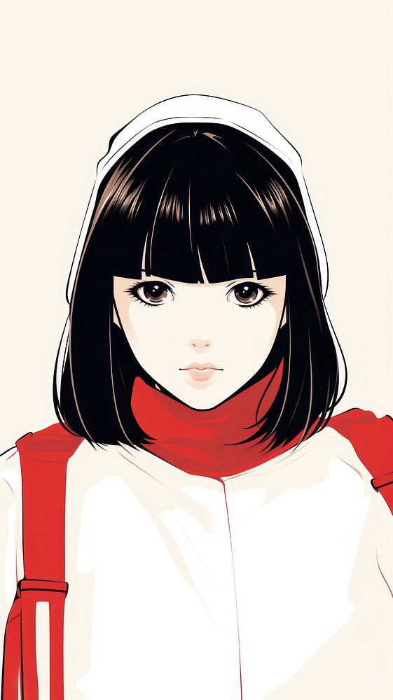  Japanese kawaii girl wallpaper adult anime manga. AI generated Image by rawpixel.