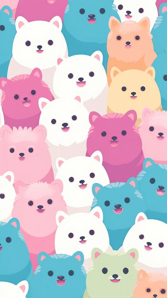  Japanese kawaii dog wallpaper backgrounds mammal bear. AI generated Image by rawpixel.
