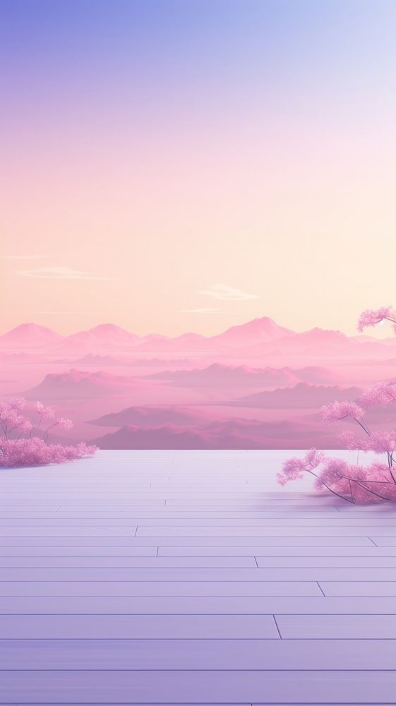  Pastel pink and purple and blue japanese aesthetic wallpaper outdoors horizon nature. AI generated Image by rawpixel.