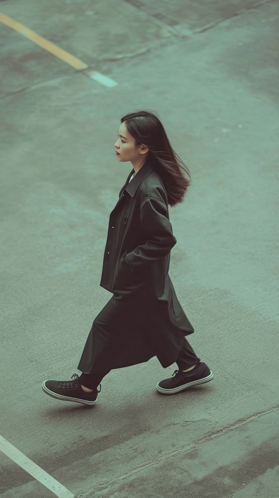 Asian woman person walking footwear adult shoe.