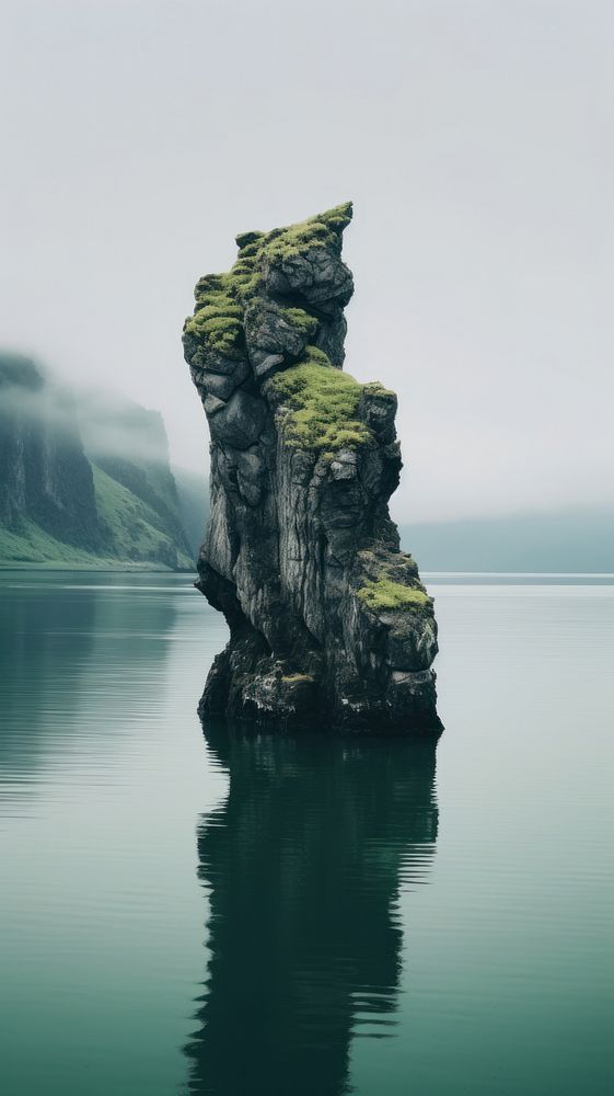  Rock formation nature lagoon rock landscape outdoors. AI generated Image by rawpixel.