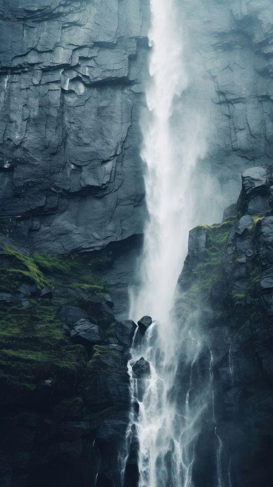  Waterfall outdoors nature rock. AI generated Image by rawpixel.