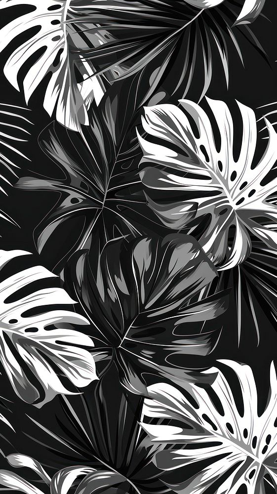 Tropical pattern backgrounds monochrome.