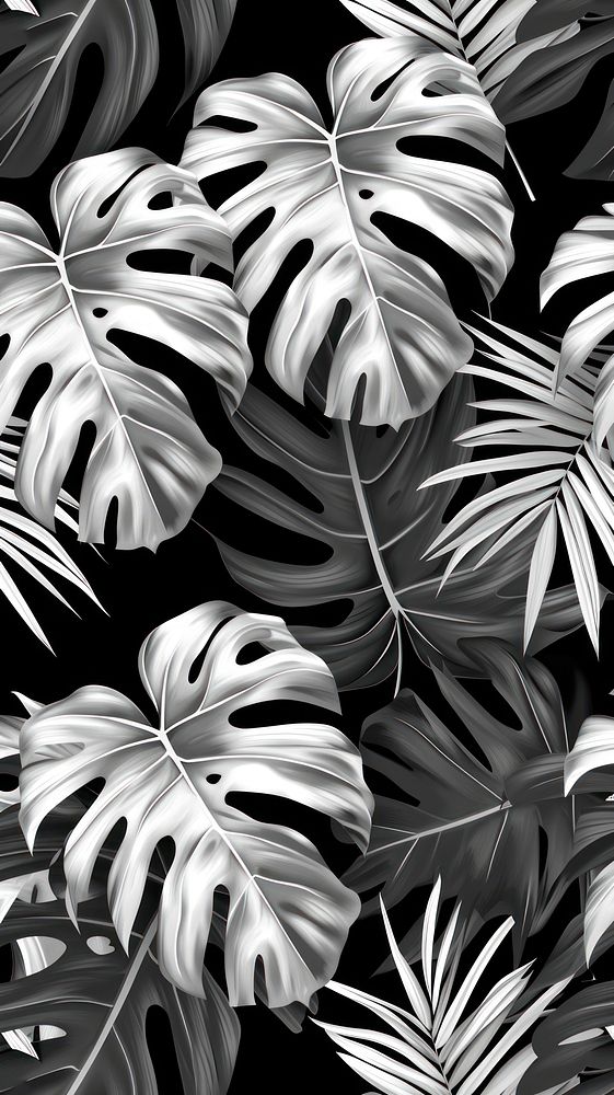 Tropical plant backgrounds monochrome.