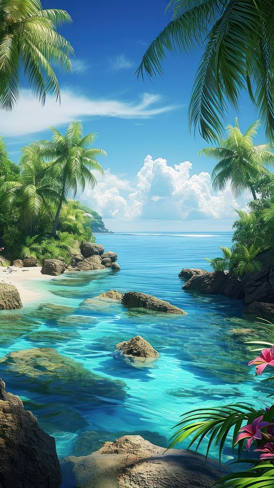 Tropical land landscape outdoors.