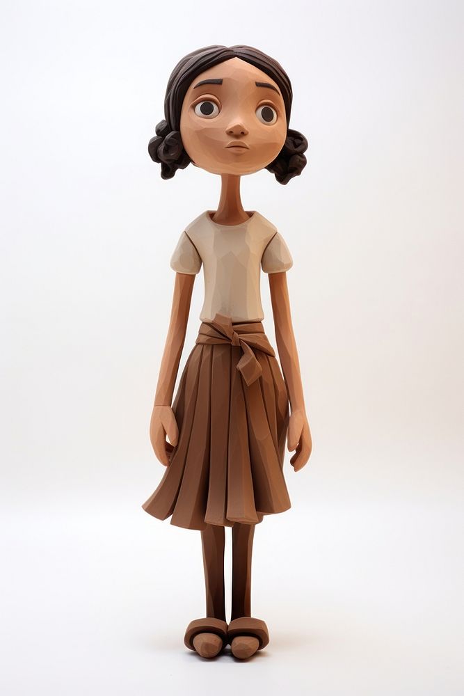 Girl made up of clay figurine doll toy.
