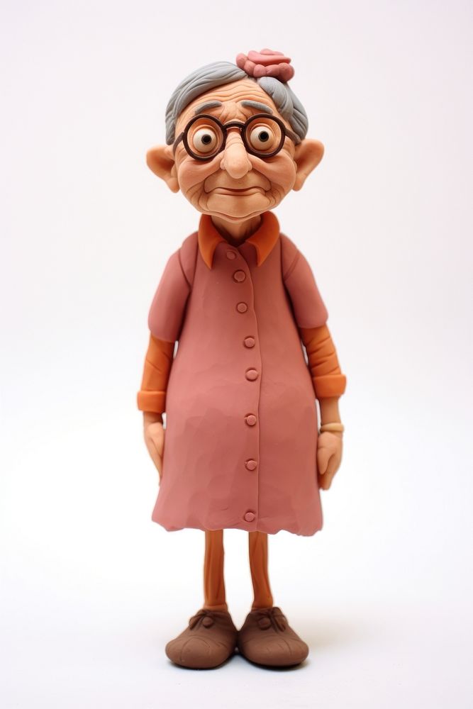 Grandma made up of clay figurine doll toy.