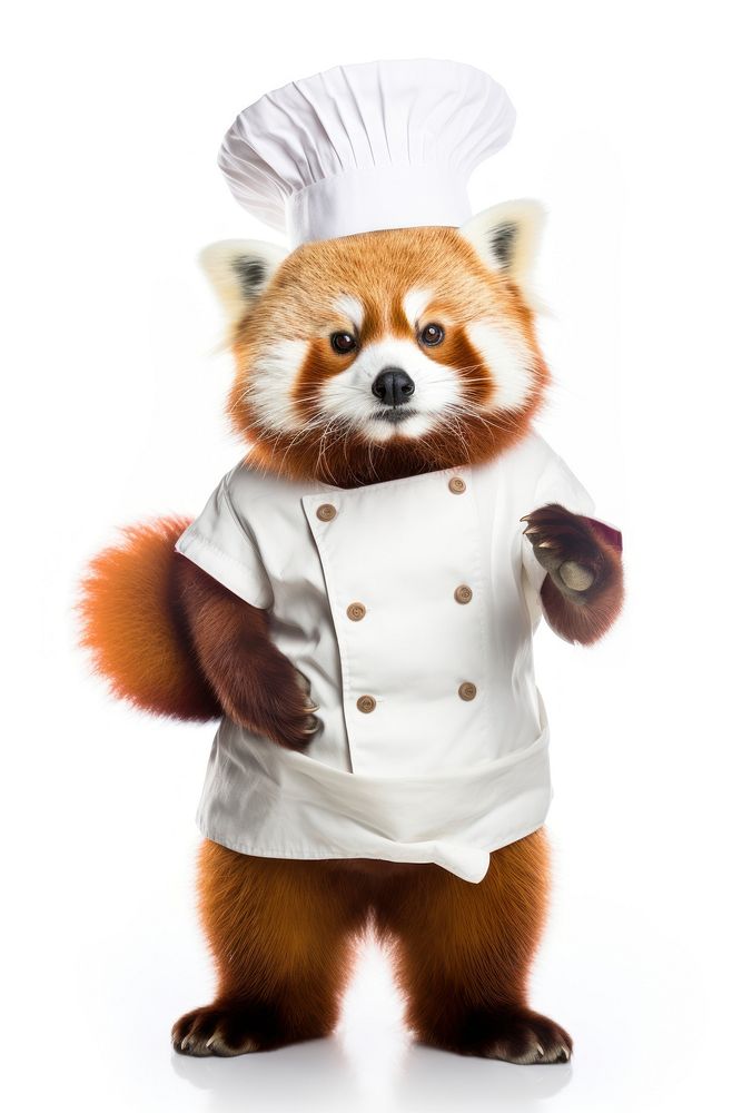 Red panda mammal animal chef.
