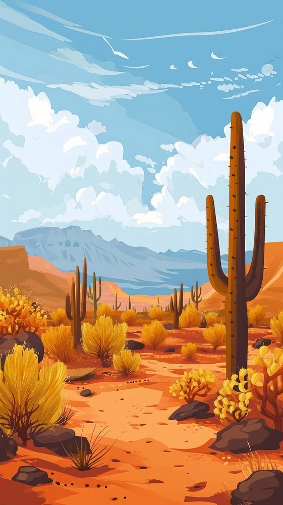 Desert landscape desert outdoors cactus.
