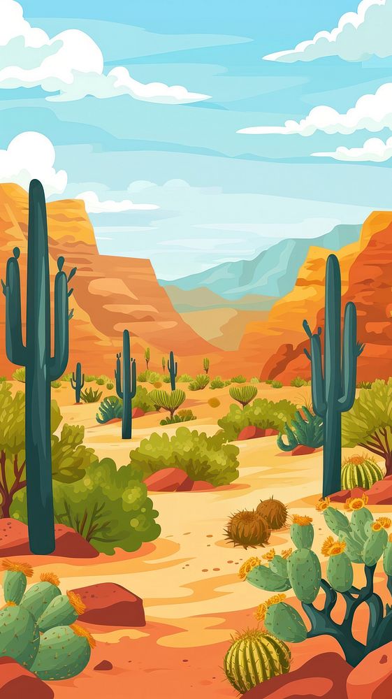 Desert landscape desert cactus wilderness.