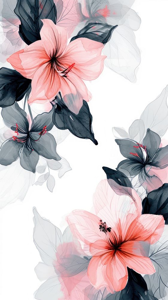 Tropical flowers backgrounds hibiscus pattern.