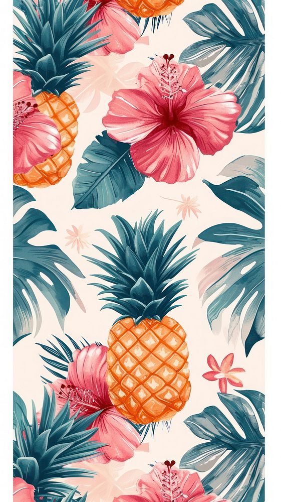 Tropical pineapple pattern plant.