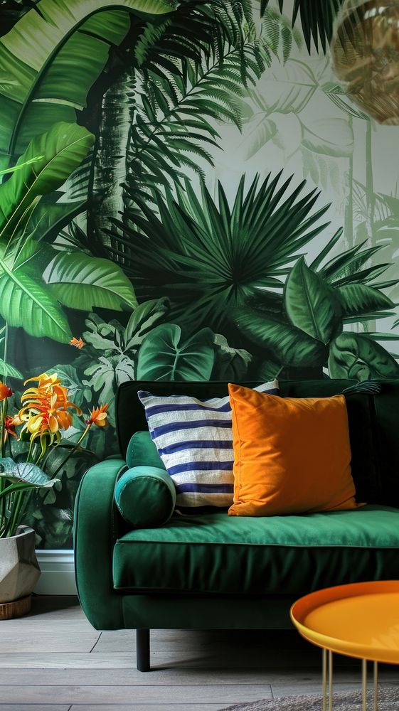 Ropical architecture furniture cushion.