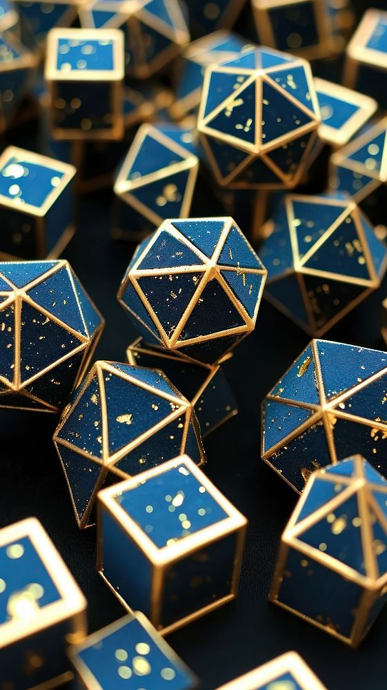 Dark background jewelry dice game.