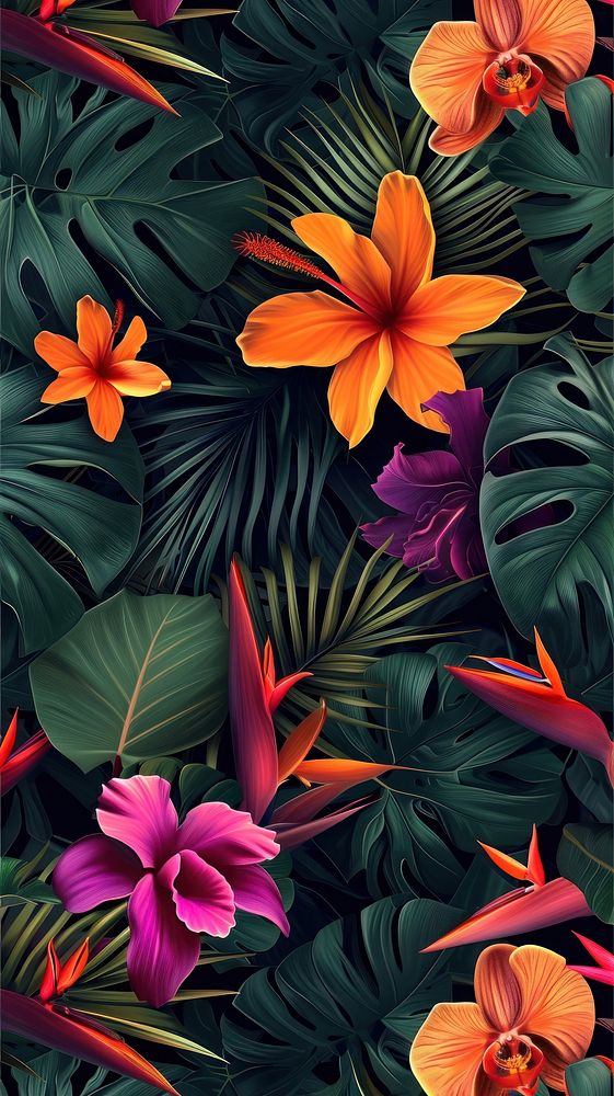 Tropical pattern flower backgrounds.
