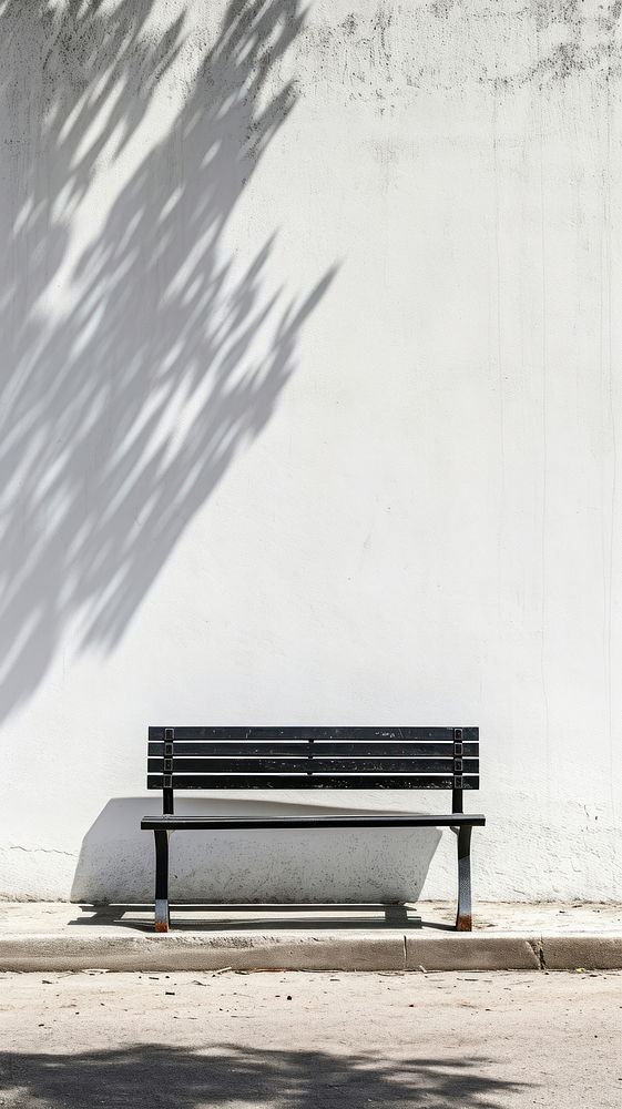 A bench furniture shadow white.