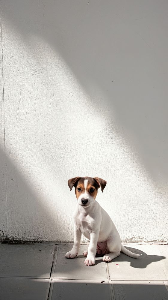 A happy puppy animal mammal shadow.