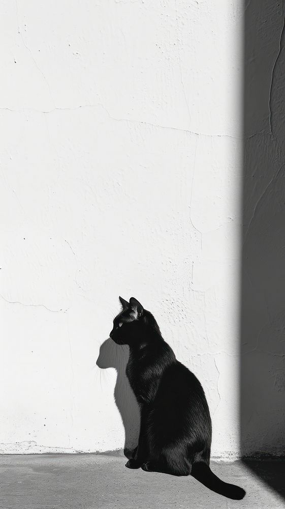 Cat mammal animal shadow.