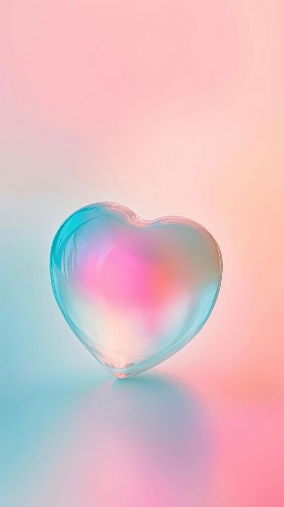 Prism heart abstract transparent balloon.