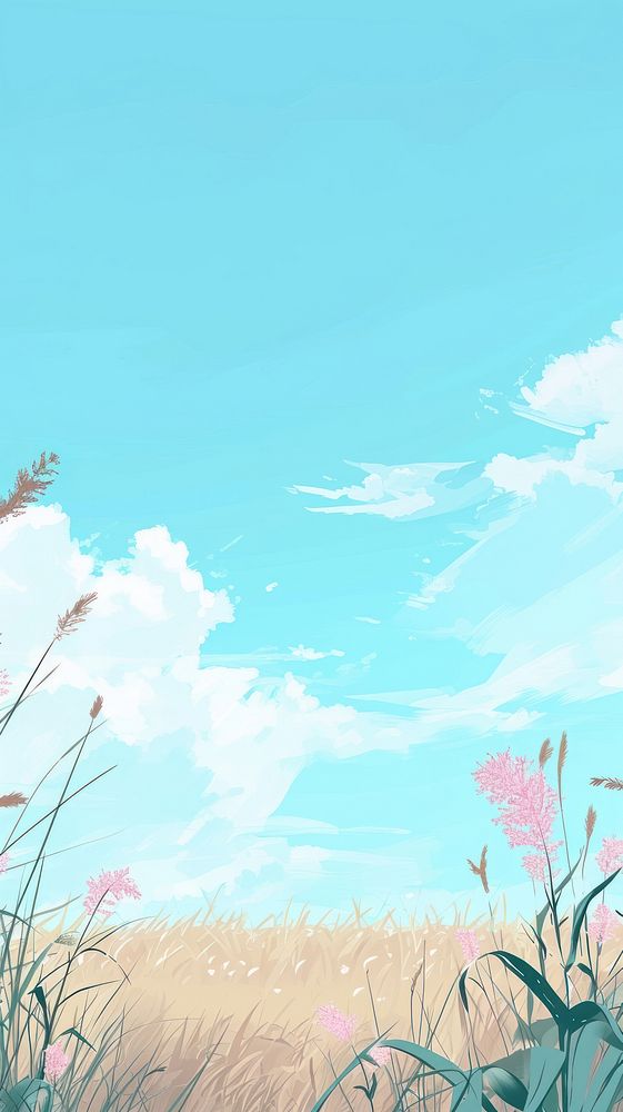 Field and pastel blue sky backgrounds outdoors nature.