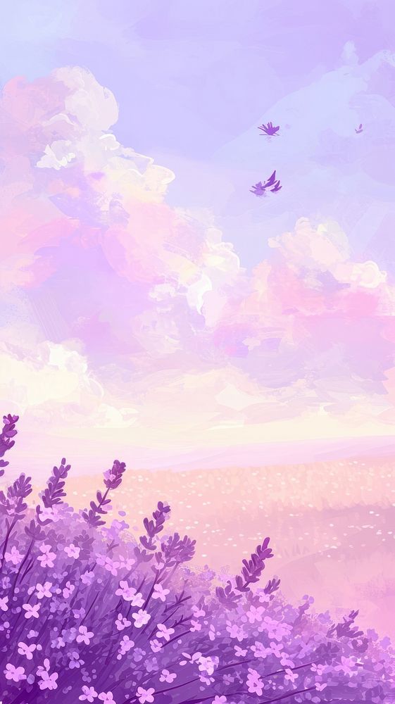 Lavender meadow and pastel sky backgrounds outdoors blossom.