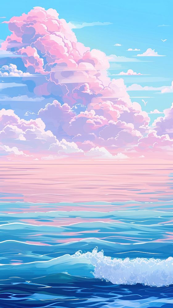 Sea with pastel sky backgrounds outdoors horizon.