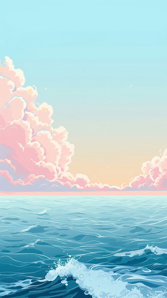 Sea with pastel sky backgrounds outdoors horizon.