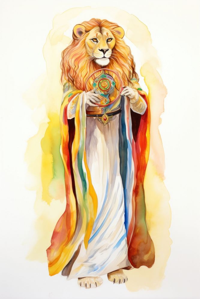 Female lion art painting drawing.