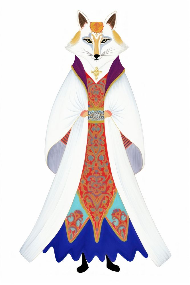 Female white fox tradition costume adult.