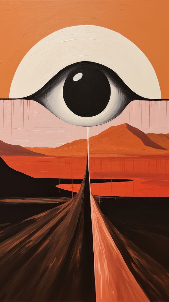 Eye in desert painting art outdoors. AI generated Image by rawpixel.