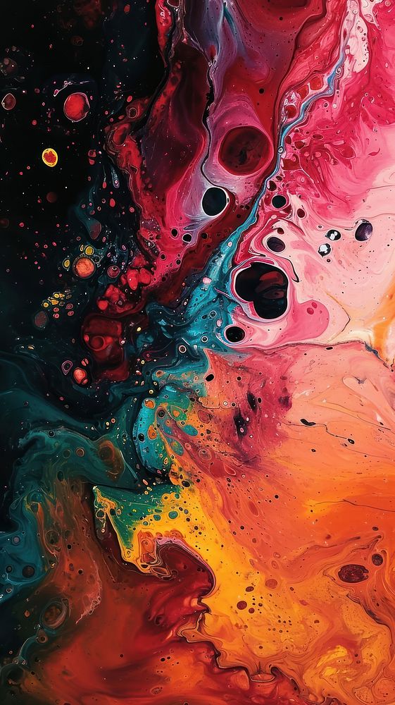  Fluid acid art abstract painting backgrounds. AI generated Image by rawpixel.