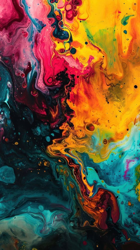  Fluid oil and ink art abstract painting backgrounds. AI generated Image by rawpixel.